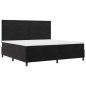 Preview: LED Boxspringbett mit Matratze Schwarz 200x200 cm Samt
