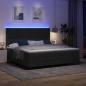 Preview: LED Boxspringbett mit Matratze Schwarz 200x200 cm Samt
