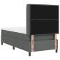 Preview: Boxspringbett mit Matratze & LED in Dunkelgrau, 90x190 cm, Stoff