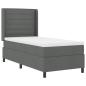 Preview: Boxspringbett mit Matratze & LED in Dunkelgrau, 90x190 cm, Stoff