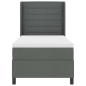 Preview: Boxspringbett mit Matratze & LED in Dunkelgrau, 90x190 cm, Stoff