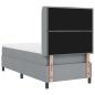Preview: LED Boxspringbett mit Matratze Hellgrau 90x200 cm Stoff
