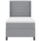 Preview: LED Boxspringbett mit Matratze Hellgrau 90x200 cm Stoff