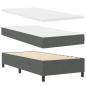 Preview: LED Boxspringbett mit Matratze Dunkelgrau 90x200 cm Stoff