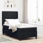 Preview: ARDEBO.de - LED Boxspringbett mit Matratze Schwarz 100x200 cm Stoff