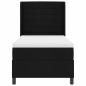 Preview: LED Boxspringbett mit Matratze Schwarz 100x200 cm Stoff