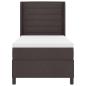 Preview: LED Boxspringbett mit Matratze Dunkelbraun 100x200 cm Stoff