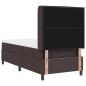 Preview: LED Boxspringbett mit Matratze Dunkelbraun 100x200 cm Stoff