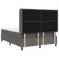 Preview: LED Boxspringbett mit Matratze Dunkelgrau 140 x 190 cm Stoff