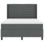 Preview: LED Boxspringbett mit Matratze Dunkelgrau 140 x 190 cm Stoff