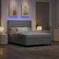 Preview: LED Boxspringbett mit Matratze Hellgrau 140 x 200 cm Stoff