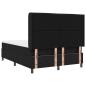Preview: LED Boxspringbett mit Matratze Schwarz 140x200 cm Stoff