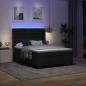 Preview: LED Boxspringbett mit Matratze Schwarz 140x200 cm Stoff