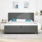 Preview: ARDEBO.de - LED Boxspringbett mit Matratze Dunkelgrau 200x200 cm Stoff