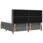 Preview: LED Boxspringbett mit Matratze Dunkelgrau 200x200 cm Stoff