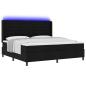 Preview: LED Boxspringbett mit Matratze Schwarz 200x200 cm Stoff