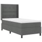 Preview: LED Boxspringbett mit Matratze Dunkelgrau 80x200 cm Stoff
