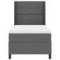 Preview: LED Boxspringbett mit Matratze Dunkelgrau 80x200 cm Stoff