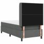 Preview: LED Boxspringbett mit Matratze Dunkelgrau 80x200 cm Stoff