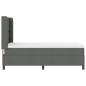 Preview: LED Boxspringbett mit Matratze Dunkelgrau 80x200 cm Stoff