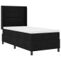 Preview: ARDEBO.de - LED Boxspringbett mit Matratze Schwarz 80x200 cm Stoff
