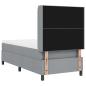 Preview: LED Boxspringbett mit Matratze Hellgrau 90x190 cm Stoff