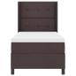 Preview: LED Boxspringbett mit Matratze Dunkelbraun 90x200 cm Stoff