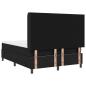 Preview: LED Boxspringbett mit Matratze Schwarz 140x200 cm Stoff