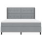 Preview: LED Boxspringbett mit Matratze Hellgrau 180x200 cm Stoff