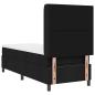 Preview: LED Boxspringbett mit Matratze Schwarz 80x200 cm Stoff
