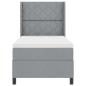 Preview: LED Boxspringbett mit Matratze Hellgrau 100x200 cm Stoff