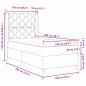 Preview: LED Boxspringbett mit Matratze Hellgrau 100x200 cm Stoff