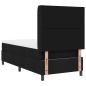 Preview: LED Boxspringbett mit Kopfteil Schwarz 100 x 200 cm Stoff