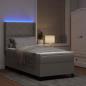 Preview: LED Boxspringbett mit Matratze Taupe 100x200 cm Stoff