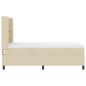 Preview: ARDEBO.de - LED Boxspringbett mit Matratze Creme 100x200 cm Stoff