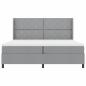 Preview: LED Boxspringbett mit Matratze Hellgrau 200x200 cm Stoff