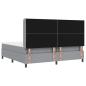 Preview: LED Boxspringbett mit Matratze Hellgrau 200x200 cm Stoff