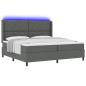Preview: LED Boxspringbett mit Matratze Dunkelgrau 200x200 cm Stoff