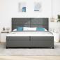 Preview: LED Boxspringbett mit Matratze Dunkelgrau 200x200 cm Stoff