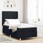 Preview: ARDEBO.de - LED Boxspringbett mit Matratze Schwarz 80x200 cm Stoff