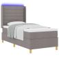 Preview: LED Boxspringbett mit Matratze Taupe 80x200 cm Stoff