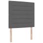 Preview: ARDEBO.de - LED Boxspringbett mit Matratze Dunkelgrau 90x200 cm Stoff
