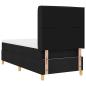 Preview: LED Boxspringbett mit Matratze Schwarz 100x200 cm Stoff