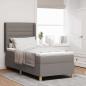 Preview: ARDEBO.de - LED Boxspringbett mit Matratze Taupe 100x200 cm Stoff