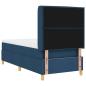 Preview: LED Boxspringbett mit Matratze Blau 100x200 cm Stoff