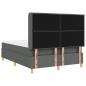 Preview: LED Boxspringbett mit Matratze Dunkelgrau 140x200 cm Stoff