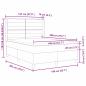 Preview: LED Boxspringbett mit Matratze Dunkelgrau 140x200 cm Stoff