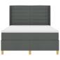 Preview: LED Boxspringbett mit Matratze Dunkelgrau 140x200 cm Stoff