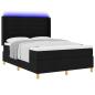 Preview: LED Boxspringbett mit Matratze Schwarz 140x200 cm Stoff