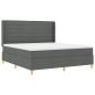 Preview: ARDEBO.de - LED Boxspringbett mit Matratze Dunkelgrau 180x200 cm Stoff